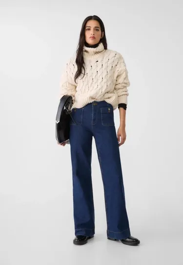 D77 Minimalist jeans with pockets- Заказать в России