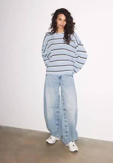 Тонкий трикотажный свитер в полоску- Заказать в России