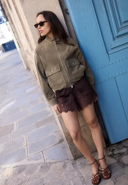 Атласные шорты в бельевом стиле- Заказать в России