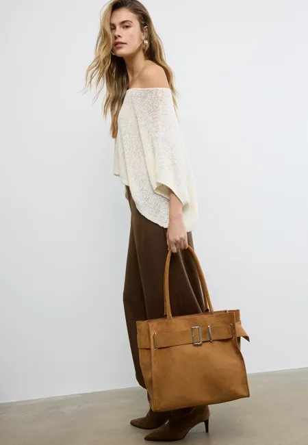 Городская сумка-шопер с пряжкой- Заказать в России