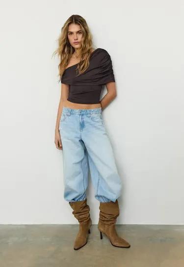 Драпированный топ из полиамида- Заказать в России