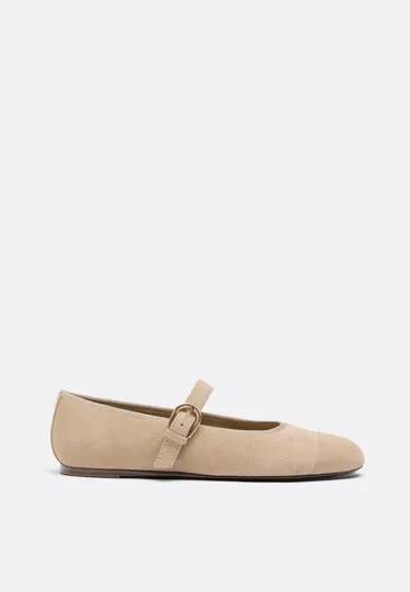 Leather toecap ballerina flats- Заказать в России