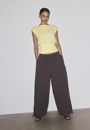 Вязаный топ с поясом- Заказать в России