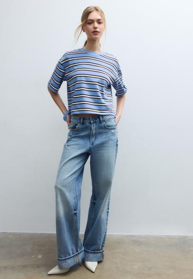 Stradivarius Полосатая футболка с короткими рукавами