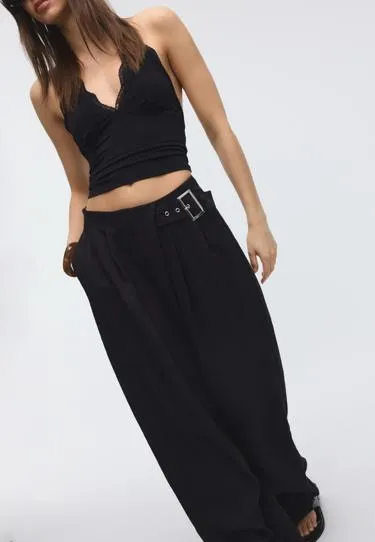 Свободные брюки с пряжкой- Заказать в России
