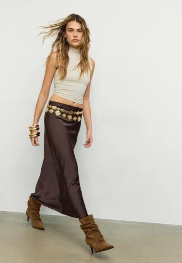 Юбка миди из сатина