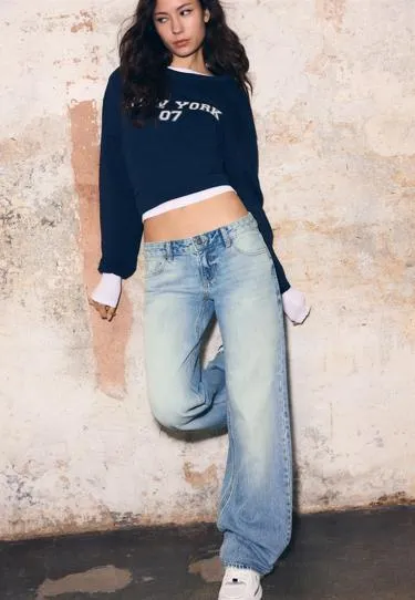 Джинсы-стрейт с низкой посадкой