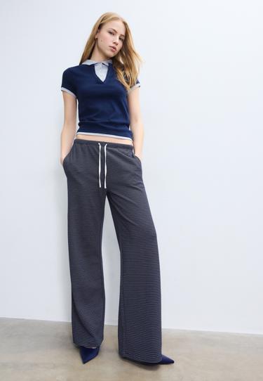 Stradivarius Брюки-джоггеры свободного кроя в полоску