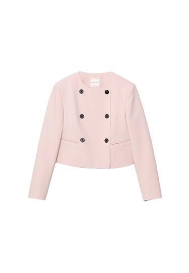 Stradivarius Укороченный пиджак с круглым вырезом