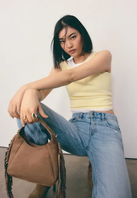 Сумка на плечо с боковой бахромой