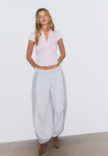 Приталенная рубашка с короткими рукавами- Заказать в России