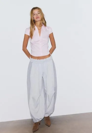 Приталенная рубашка с короткими рукавами