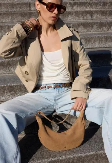 Short double-breasted trench coat
