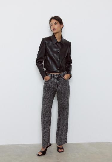 Stradivarius Укороченный пиджак из искусственной кожи