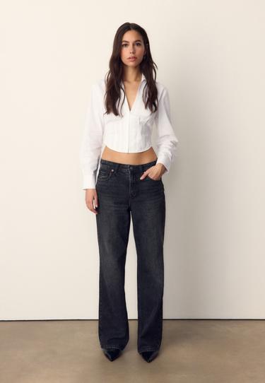 Stradivarius Рубашка-корсет из поплина купить с доставкой.