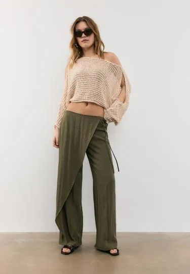 Брюки-парео струящегося кроя