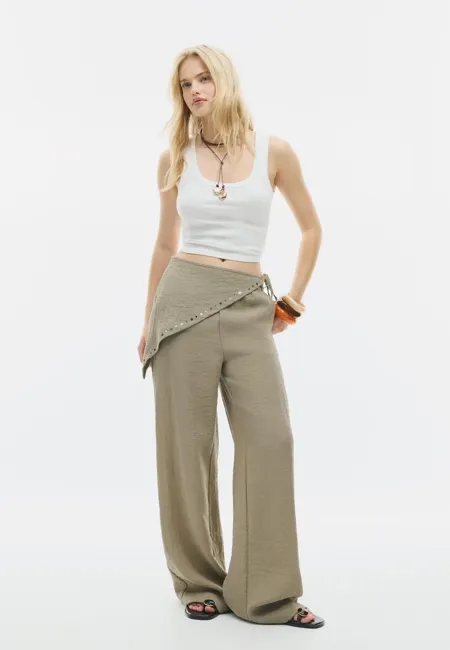 Брюки-платок свободного кроя- Заказать в России