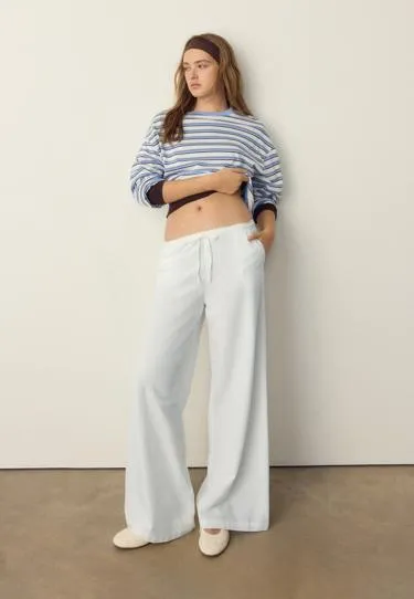 Брюки свободного кроя под лен- Заказать в России