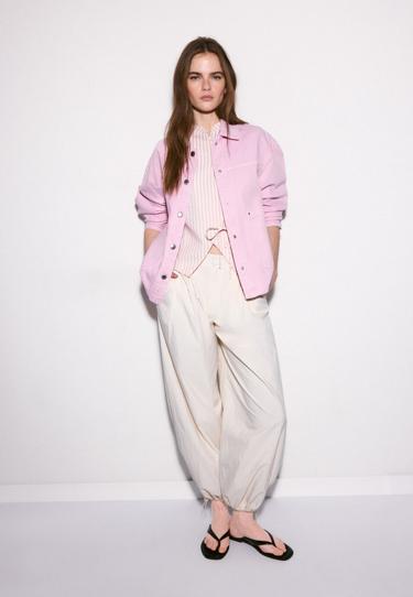 Stradivarius Джинсовая куртка с накладными карманами