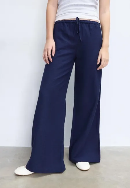 Брюки свободного кроя под лен- Заказать в России