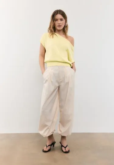 Топ из трикотажа рустик с вырезом-лодочкой