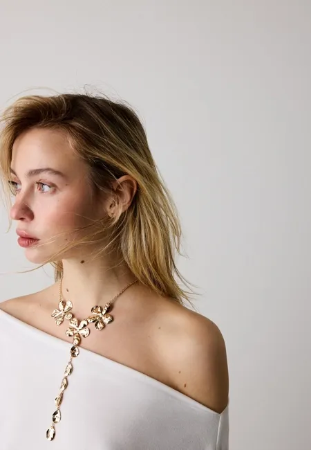 Колье-лариат «цветок»- Заказать в России