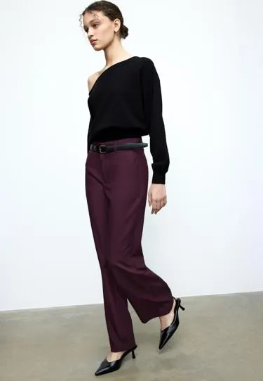 Прямые струящиеся брюки с поясом- Заказать в России