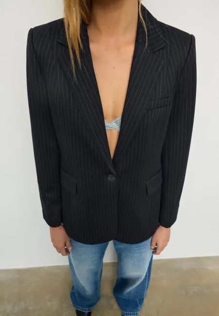 Базовый пиджак в полоску- Заказать в России