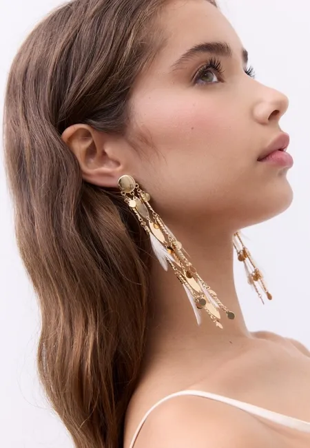 Длинные серьги с текстурой- Заказать в России