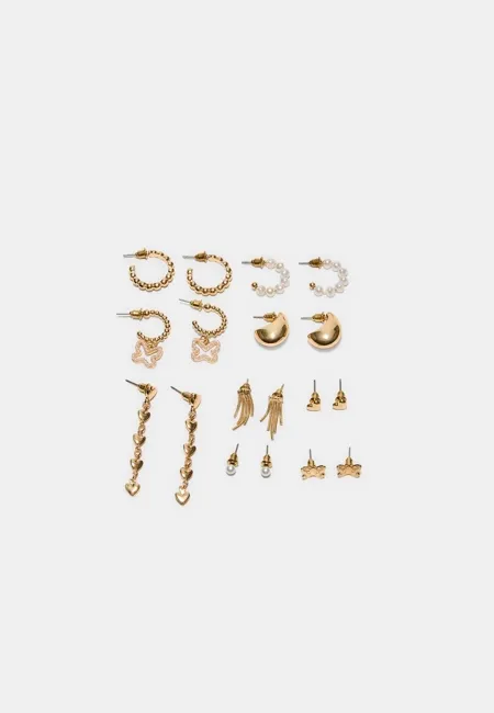 Набор из 9 серег с бабочками и искусственным жемчугом- Заказать в России