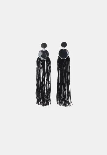 Длинные серьги с бахромой