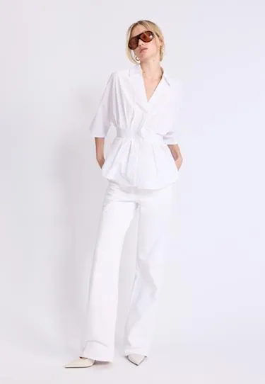 Рубашка из поплина с рукавами в стиле кимоно