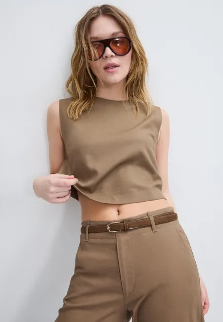 Топ-борцовка с эффектом льна