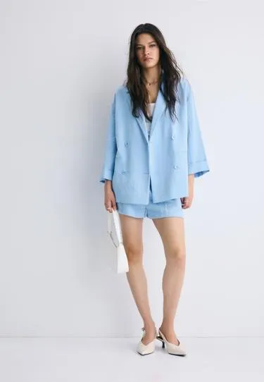 Свободный двубортный пиджак