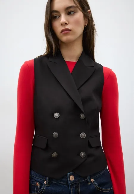 Двубортный жилет- Заказать в России