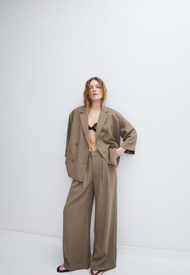 Stradivarius Широкие брюки рустик с регулируемыми пуговицами