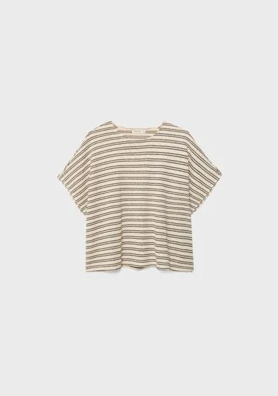 Футболка в полоску с эффектом накидки- Заказать в России