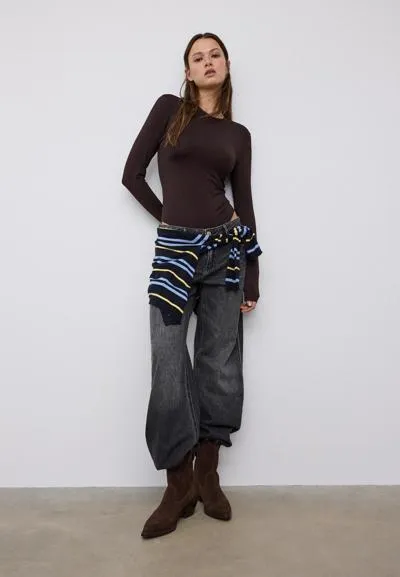 Боди из полиамида с длинными рукавами- Заказать в России