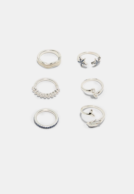 Stradivarius Набор из 5 колец «море» купить с доставкой.