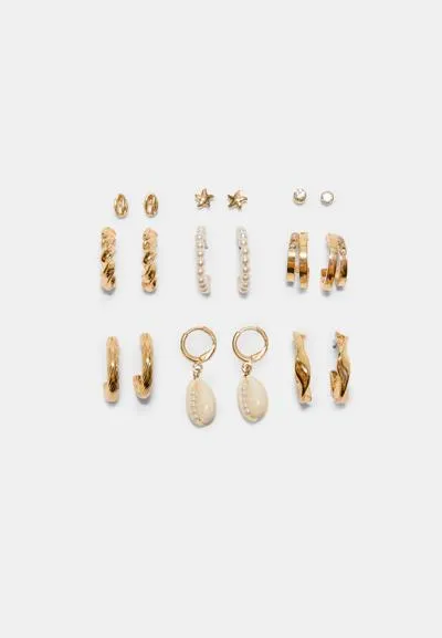 Набор из 9 серег «Ракушка»- Заказать в России