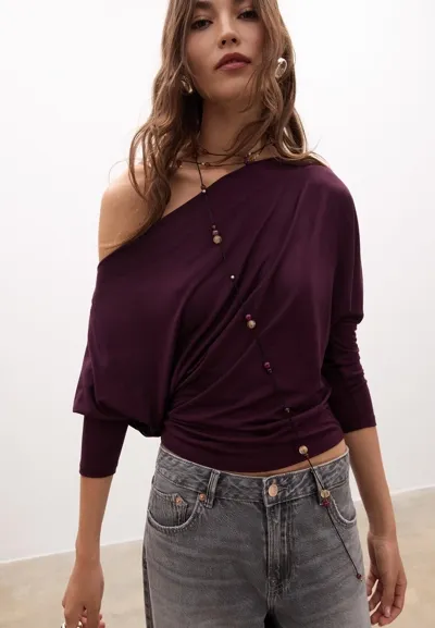 Асимметричная футболка из модала- Заказать в России