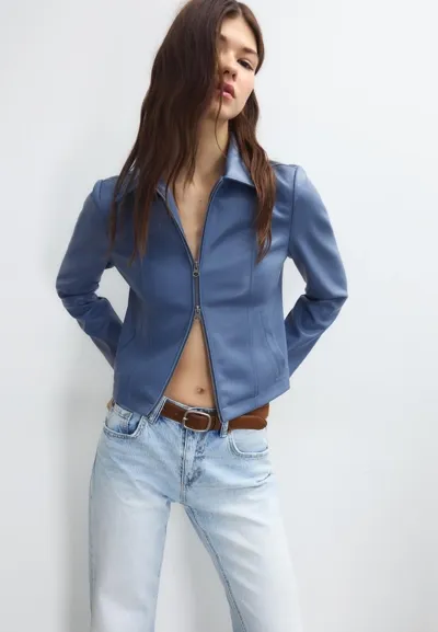 Приталенная куртка из искусственной кожи