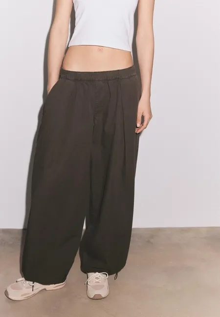 Брюки Barrel из поплина со стопперами