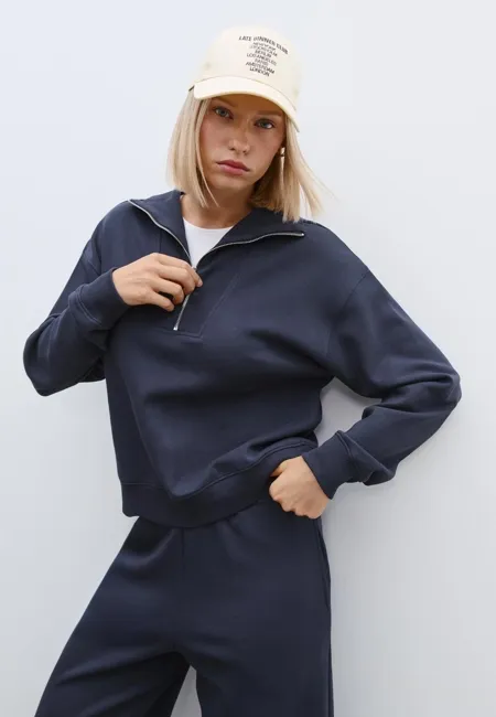 Толстовка с воротником-стойкой на молнии- Заказать в России