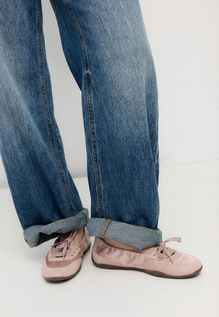 Stradivarius Спортивные балетки с кожаными деталями купить с доставкой.