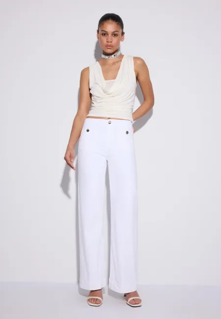 D77 Брюки в минималистичном стиле с карманами- Заказать в России