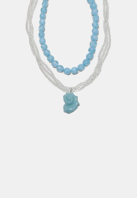 Stradivarius Набор из 2 ожерелий с бусинами и ракушками