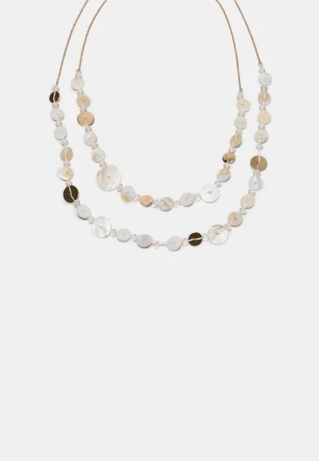 Длинное колье с пуговицами