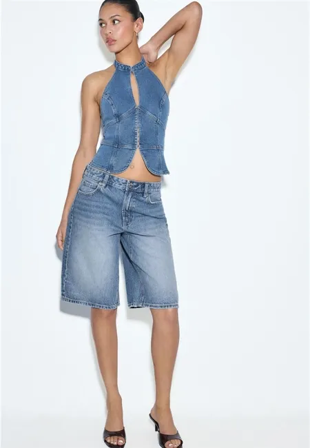 Шорты-бермуды baggy из денима- Заказать в России