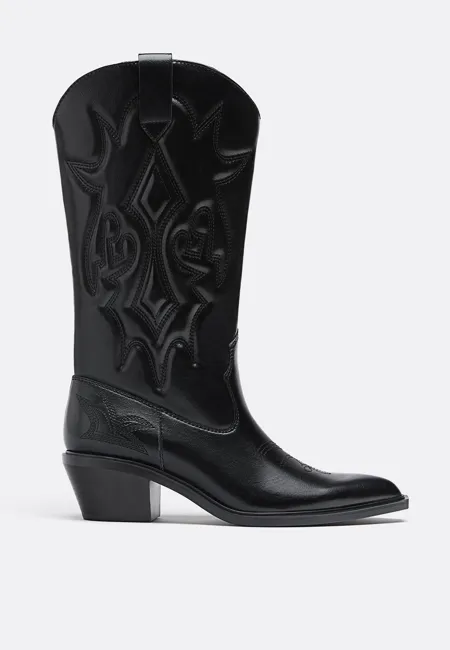Ботинки в ковбойском стиле на каблуке- Заказать в России